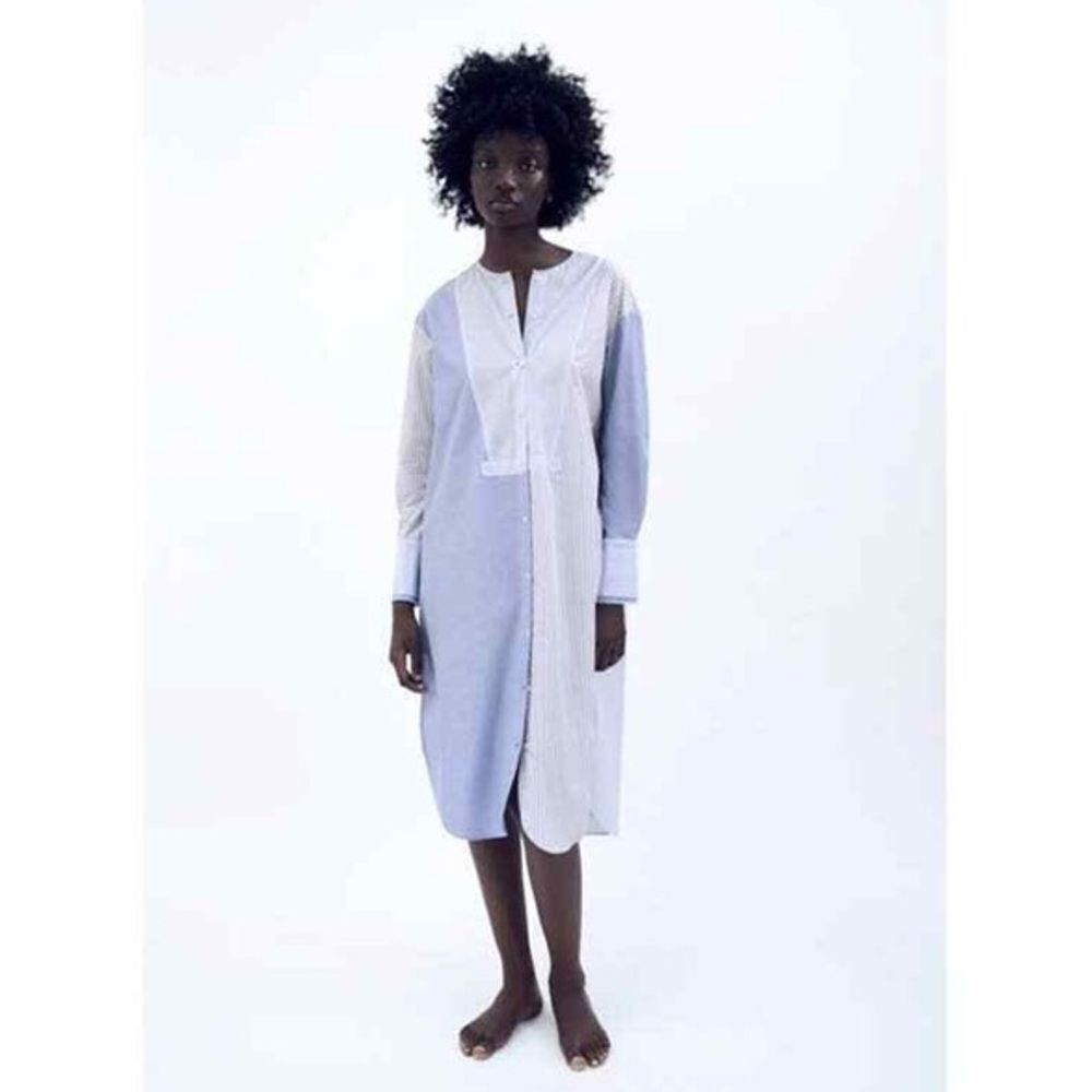 ZARA PATCHWORK SHIRTDRESS - Picture 1 of 6